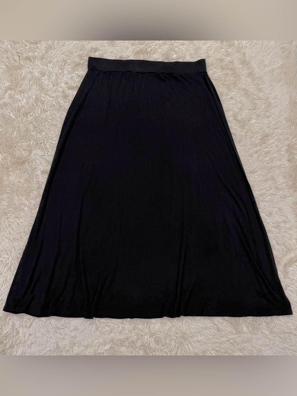Lane Bryant Pull-On Maxi Skirt 14/16 Black Elastic Waist Flowy Comfort Plus Size - Picture 3 of 4